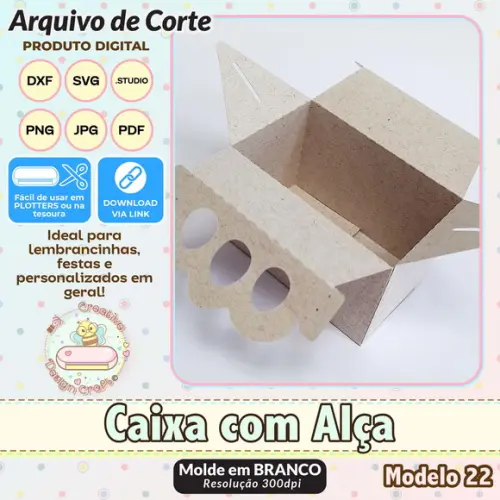 Arquivo de Corte Silhouette Caixa com Alça Modelo 22