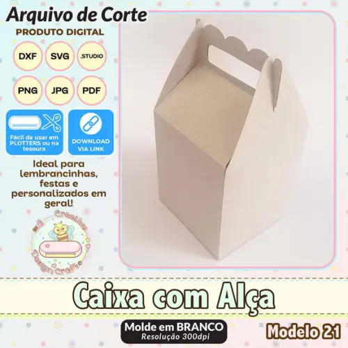 Arquivo de Corte Silhouette Caixa com Alça Modelo 21