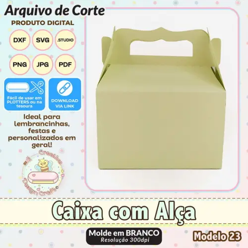 Arquivo de Corte Silhouette Caixa com Alça Modelo 23