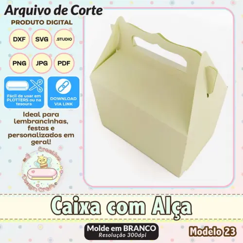 Arquivo de Corte Silhouette Caixa com Alça Modelo 23