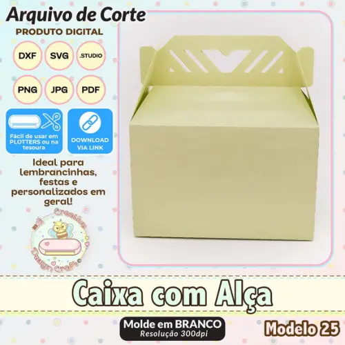 Arquivo de Corte Silhouette Caixa com Alça Modelo 25