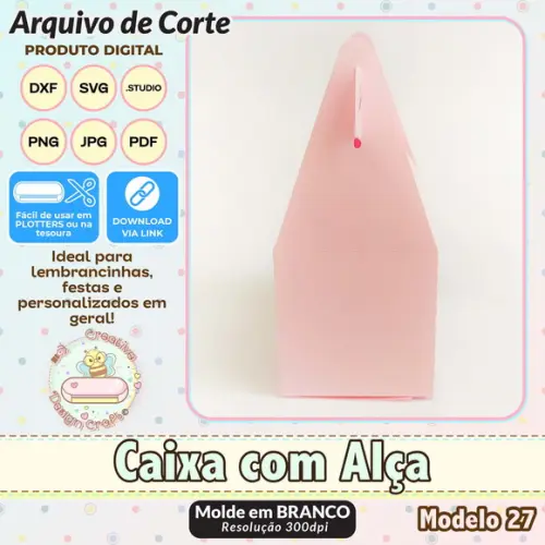 Arquivo de Corte Silhouette Caixa com Alça Modelo 27