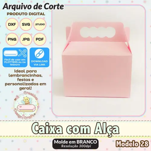 Arquivo de Corte Silhouette Caixa com Alça Modelo 28