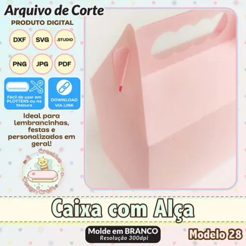 Arquivo de Corte Silhouette Caixa com Alça Modelo 28