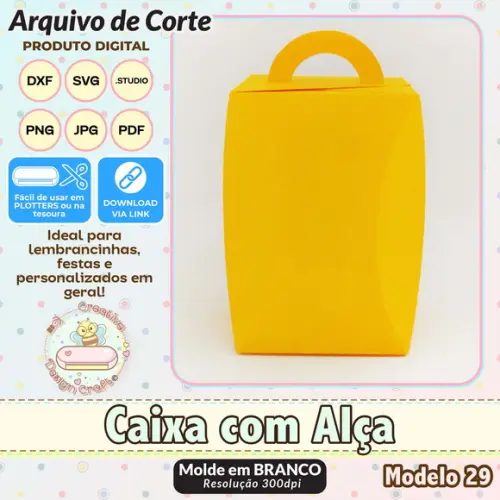 Arquivo de Corte Silhouette Caixa com Alça Modelo 29