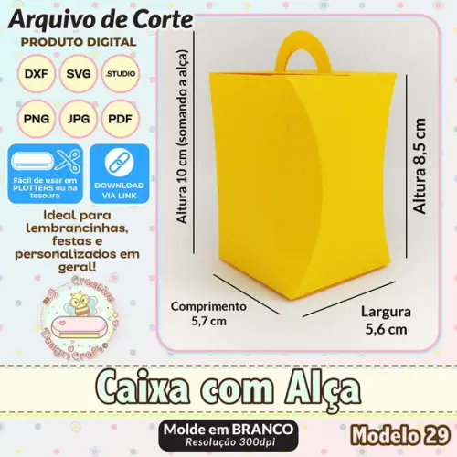 Arquivo de Corte Silhouette Caixa com Alça Modelo 29