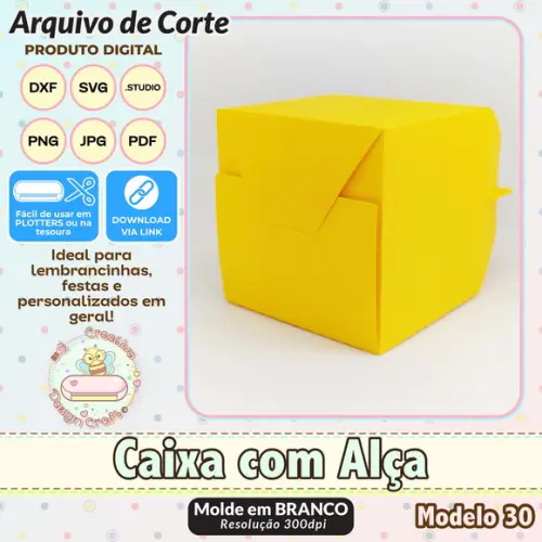 Arquivo de Corte Silhouette Caixa com Alça Modelo 30