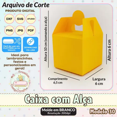 Arquivo de Corte Silhouette Caixa com Alça Modelo 30