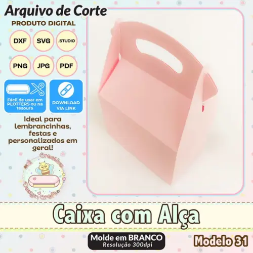 Arquivo de Corte Silhouette Caixa com Alça Modelo 31