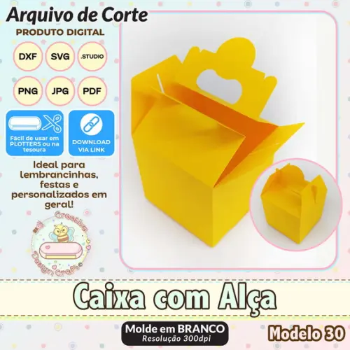 Arquivo de Corte Silhouette Caixa com Alça Modelo 30