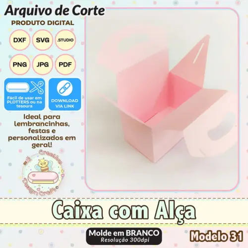 Arquivo de Corte Silhouette Caixa com Alça Modelo 31