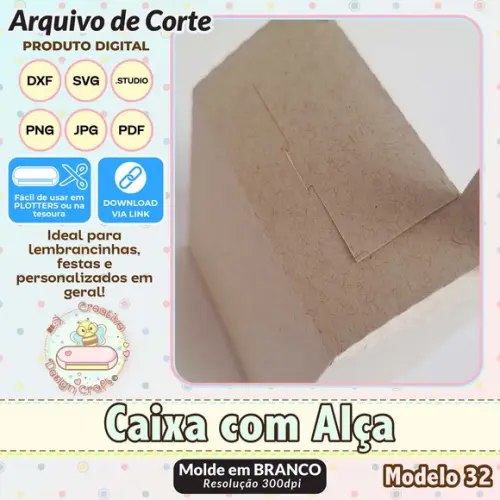 Arquivo de Corte Silhouette Caixa com Alça Modelo 32