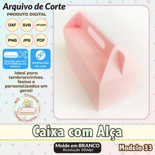 Arquivo de Corte Silhouette Caixa com Alça Modelo 33