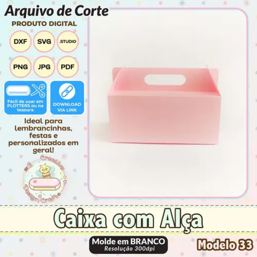 Arquivo de Corte Silhouette Caixa com Alça Modelo 33