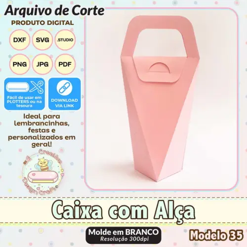 Arquivo de Corte Silhouette Caixa com Alça Modelo 35
