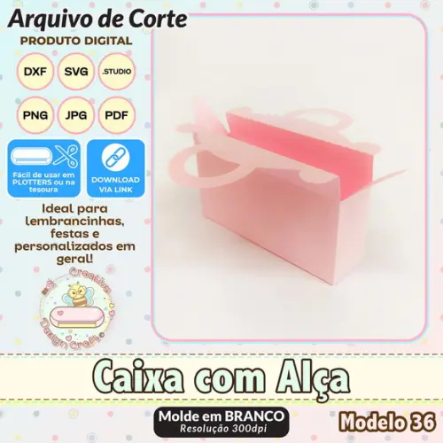 Arquivo de Corte Silhouette Caixa com Alça Modelo 36