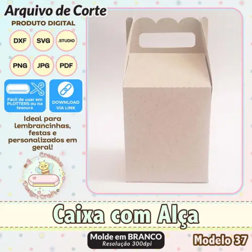 Arquivo de Corte Silhouette Caixa com Alça Modelo 37