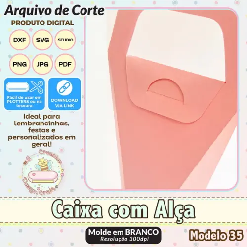 Arquivo de Corte Silhouette Caixa com Alça Modelo 35