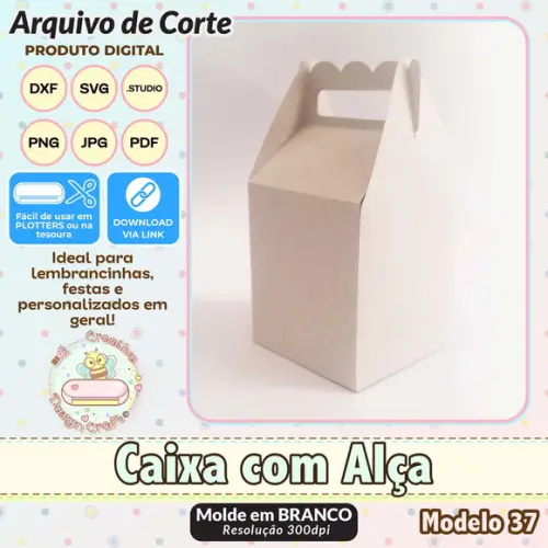 Arquivo de Corte Silhouette Caixa com Alça Modelo 37