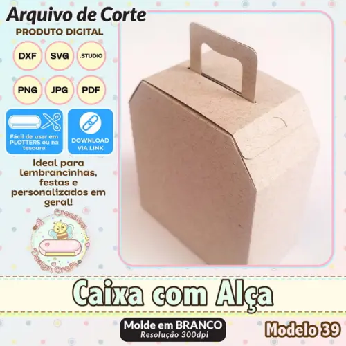 Arquivo de Corte Silhouette Caixa com Alça Modelo 39