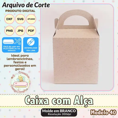 Arquivo de Corte Silhouette Caixa com Alça Modelo 40
