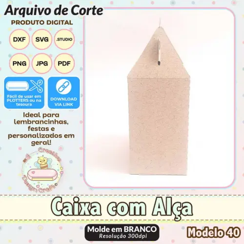 Arquivo de Corte Silhouette Caixa com Alça Modelo 40