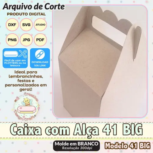 Arquivo de Corte Silhouette Caixa com Alça Modelo 41 Big