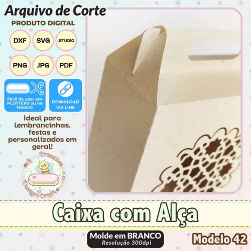 Arquivo de Corte Silhouette Caixa com Alça Modelo 42
