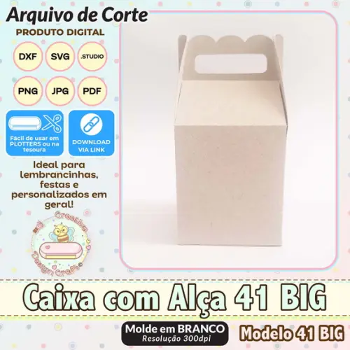 Arquivo de Corte Silhouette Caixa com Alça Modelo 41 Big