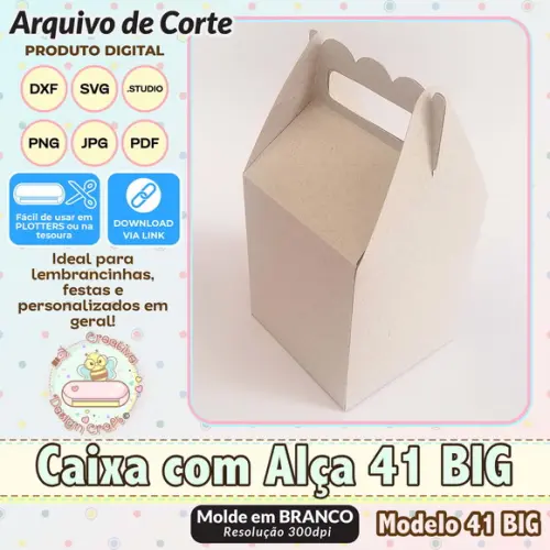 Arquivo de Corte Silhouette Caixa com Alça Modelo 41 Big