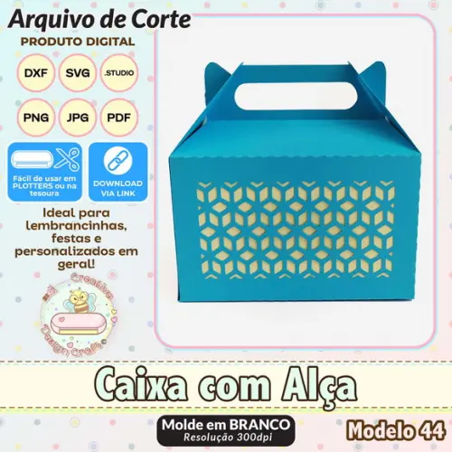 Arquivo de Corte Silhouette Caixa com Alça Modelo 44