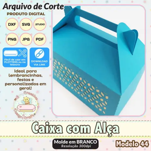 Arquivo de Corte Silhouette Caixa com Alça Modelo 44