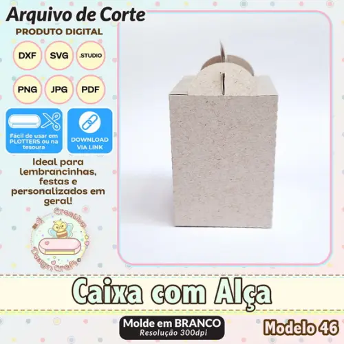 Arquivo de Corte Silhouette Caixa com Alça Modelo 46