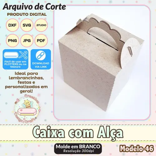 Arquivo de Corte Silhouette Caixa com Alça Modelo 46