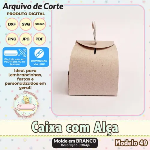 Arquivo de Corte Silhouette Caixa com Alça Modelo 49