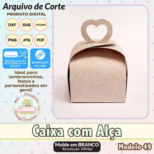 Arquivo de Corte Silhouette Caixa com Alça Modelo 49