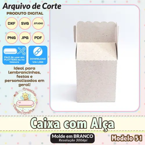 Arquivo de Corte Silhouette Caixa com Alça Modelo 51