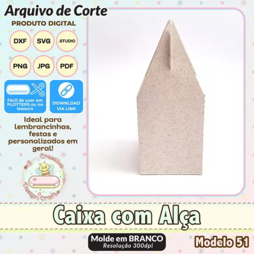 Arquivo de Corte Silhouette Caixa com Alça Modelo 51