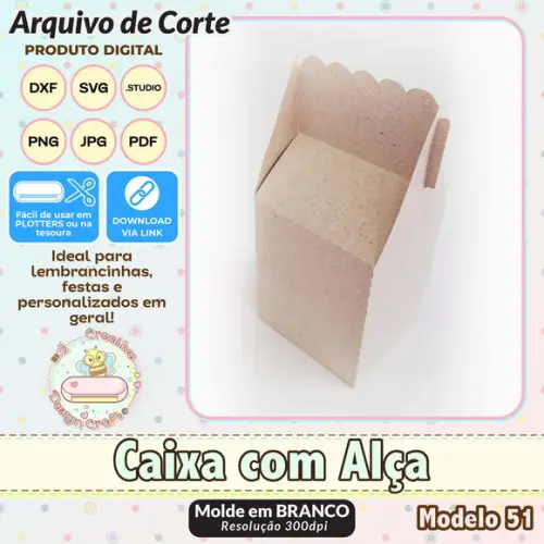 Arquivo de Corte Silhouette Caixa com Alça Modelo 51