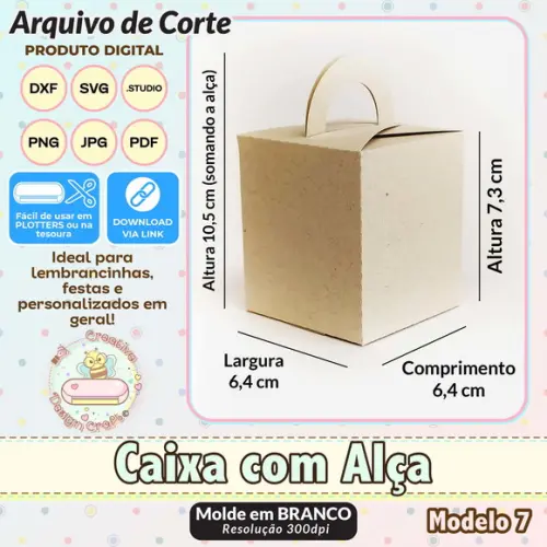 Arquivo de Corte Silhouette Caixa com Alça Modelo 7
