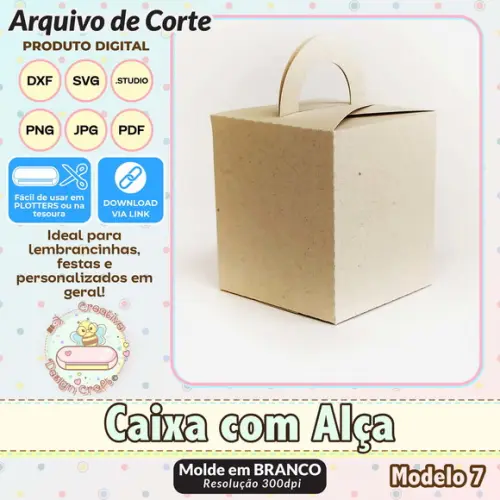 Arquivo de Corte Silhouette Caixa com Alça Modelo 7