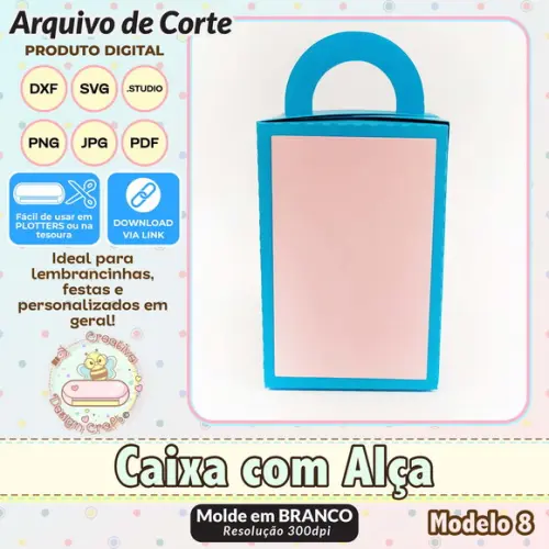 Arquivo de Corte Silhouette Caixa com Alça Modelo 8