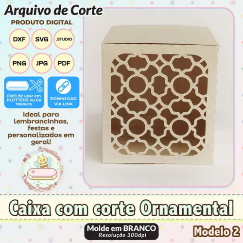 Arquivo de Corte Silhouette Caixa com Corte Ornamental 2