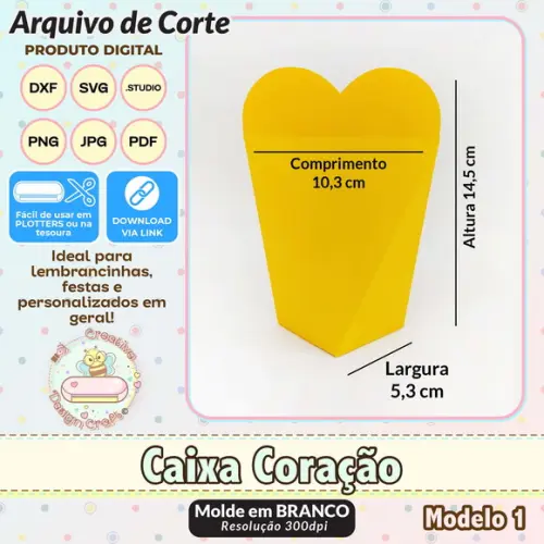 Arquivo de Corte Silhouette Caixa Coração