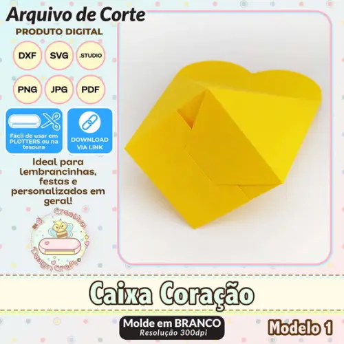 Arquivo de Corte Silhouette Caixa Coração
