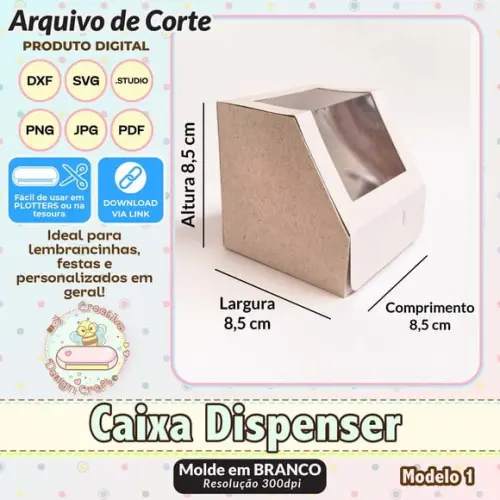 Arquivo de Corte Silhouette Caixa Dispenser Modelo 1