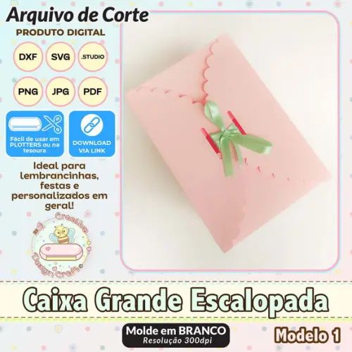 Arquivo de Corte Silhouette Caixa Escalopada Grande Modelo 1