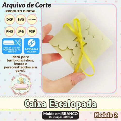 Arquivo de Corte Silhouette Caixa Escalopada Modelo 2
