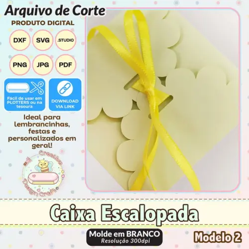 Arquivo de Corte Silhouette Caixa Escalopada Modelo 2