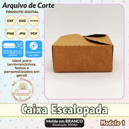 Arquivo de Corte Silhouette Caixa Escalopada Modelo 1